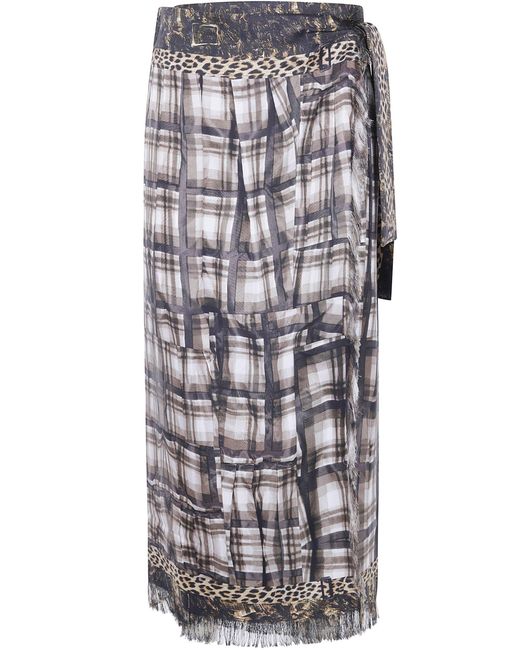 Pierre Louis Mascia Gray Skirt Silk "Aloes"