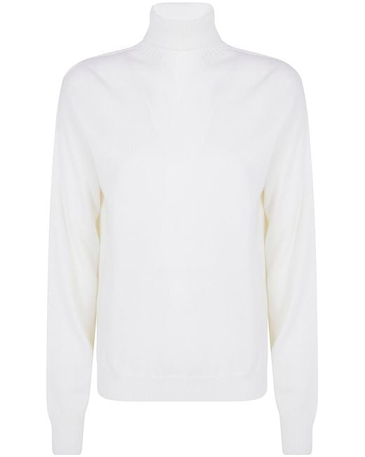 Drumohr White Sweater Turtle Neck "L1D105R 115 Milk"