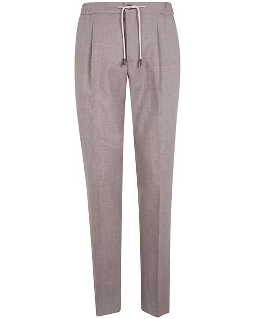 Incotex Gray Elastic Coulisse Waist Chino Trousers for men