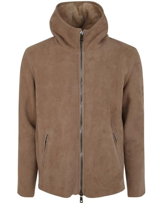 Giorgio Brato Brown Sheepskin Bomber Jacket for men