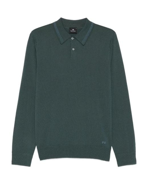 Paul Smith Green Sweater Ls Polo for men