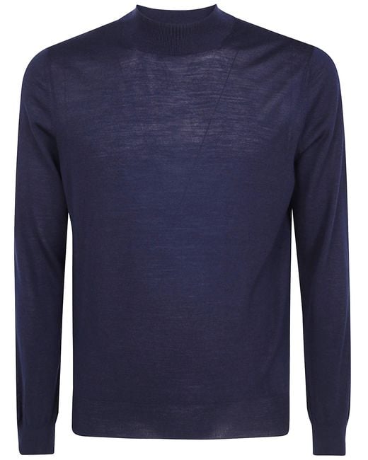 Gran Sasso Blue Sweater Long Sleeves Turtleneck for men