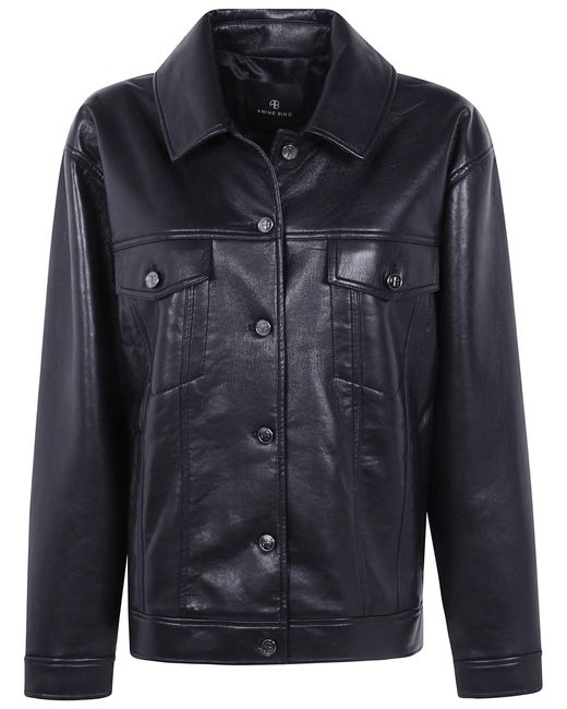 Anine Bing Black Jacket Leather "Rory"