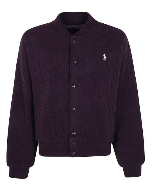 Polo Ralph Lauren Blue Sweater Bomber Coat