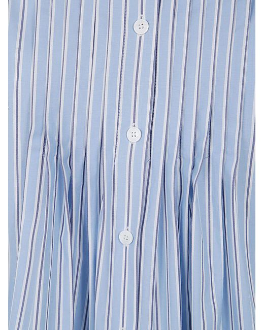 Alberta Ferretti Blue Oversized Striped Shirt
