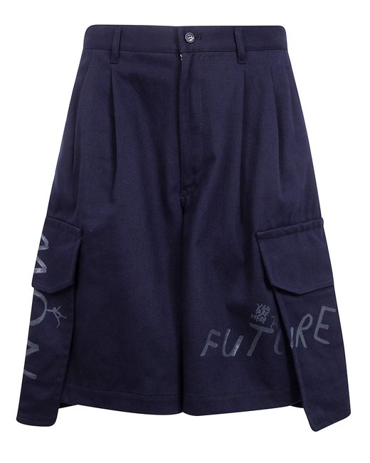 Comme des Garçons Blue Cargo Shorts Trousers for men