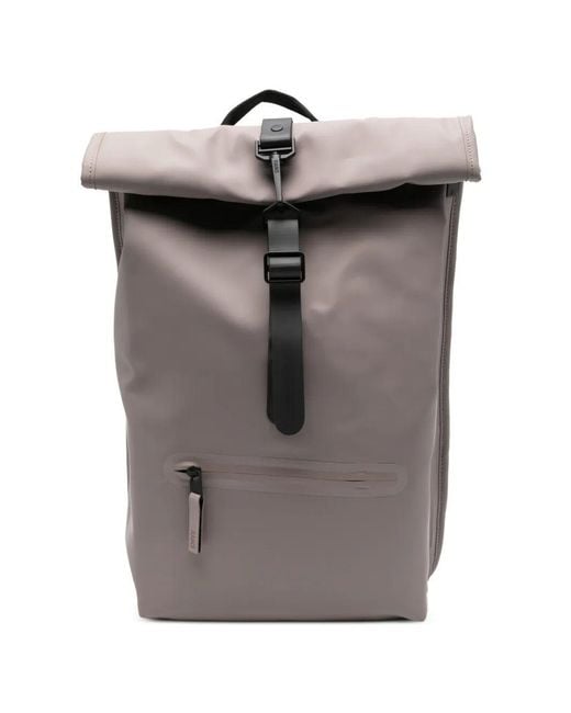 Rains Gray Backpack Rolltop "W3 Rolltop"