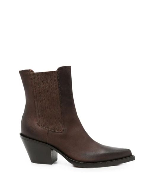 Paris Texas Brown Boots Leather "Dallas" Ankle Boot T. 060