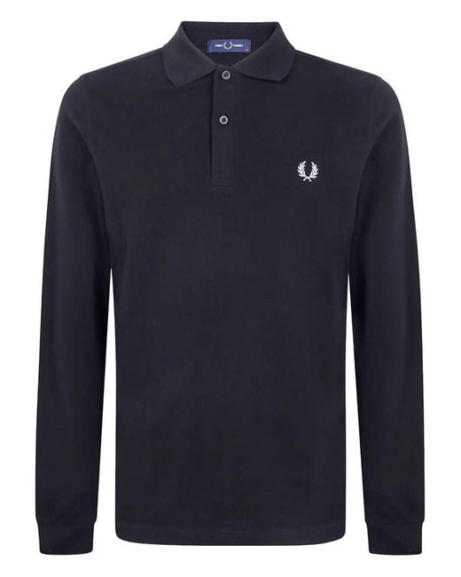 Fred Perry Blue Long Sleeve Shirt for men