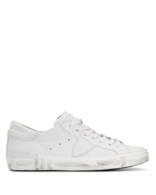 Philippe Model White Prsx Distressed Sneakers for men