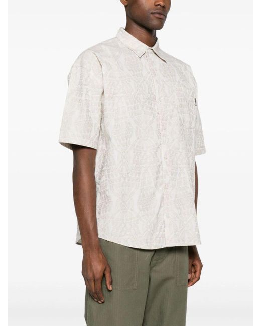 Daily Paper White Zuri Macrame Jacquard Relaxed Short Sleeves Shirt for men