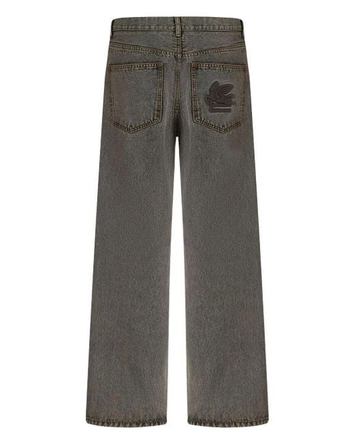 Etro Gray Wide Jeans for men