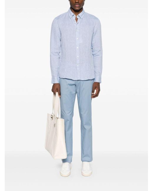 Michael Kors Blue Slim Cotton Chino Trouser for men