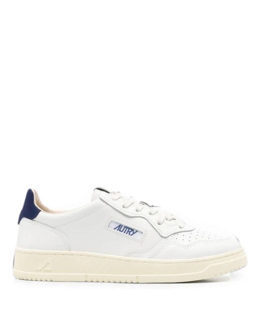 Autry White Medalist Low Leather Sneakers for men