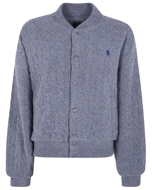 Polo Ralph Lauren Blue Sweater Bomber Coat