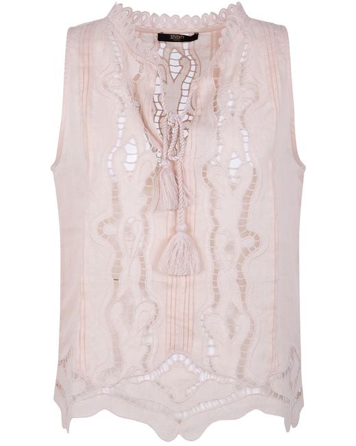 Seventy Pink Raime Embroidered Top