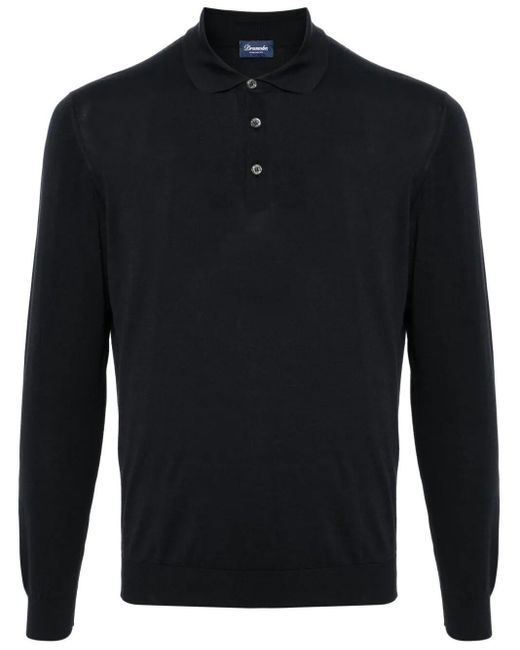 Drumohr Blue Long Sleeves Polo Shirt for men