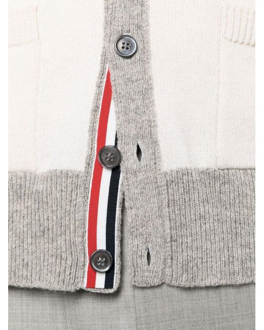 Thom Browne White Cardigan With Buttons for men