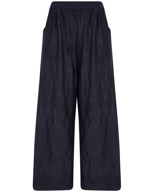Maria Calderara Blue Pants Faux Suede Trousers