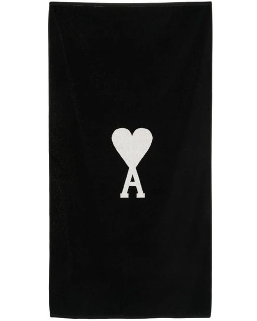 AMI Black Ami De Coeur Cotton Towel for men