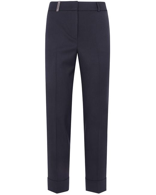 Peserico Blue Pants Regular Waist "A04753Z.03472 005"