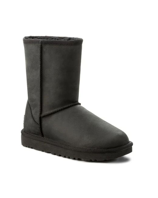 Ugg Black W Classic Short Leather Shoes