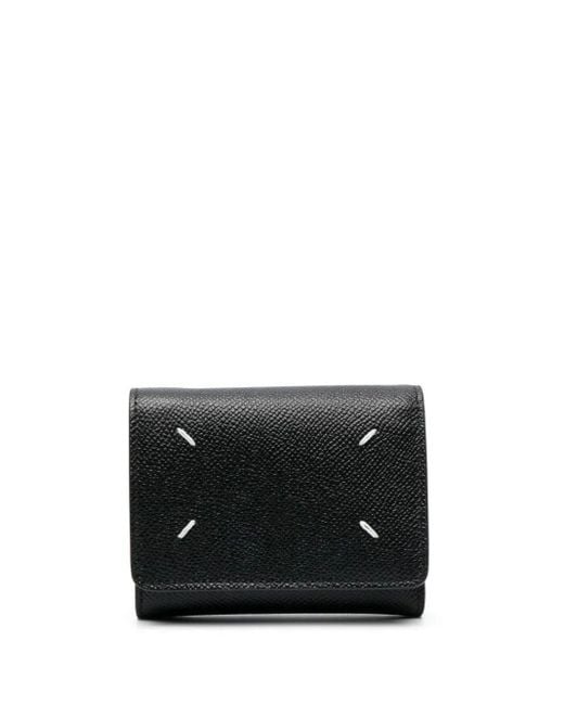 Maison Margiela Black Tri-fold Leather Wallet for men