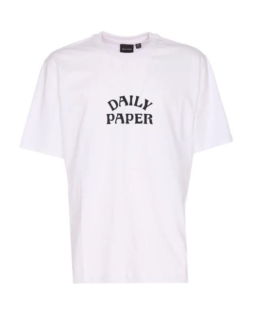 Daily Paper White "Dias" Stacked Ss T-Shirt for men