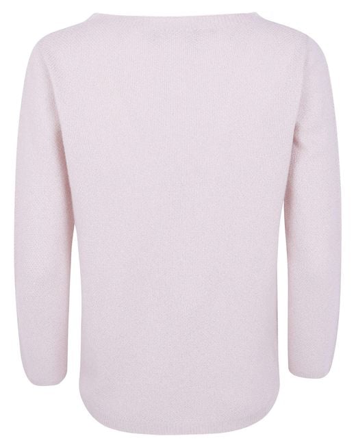 Fabiana Filippi Pink Sweater Boatneck "Lurex Platinum"