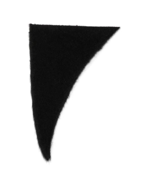 Uma Wang Black Scarf Triangle "Fluffy Wool"