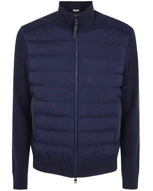 Moncler Blue Sweater Wool "Cardigan" for men