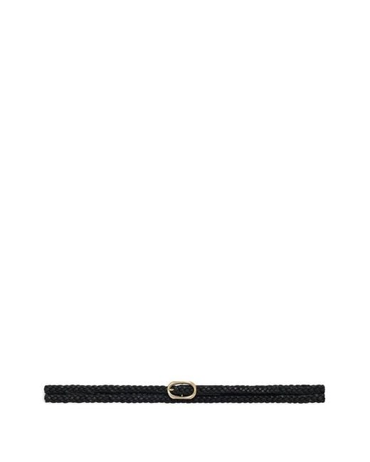 Anine Bing White Belt Braided "Small Double 'Signature' Link"