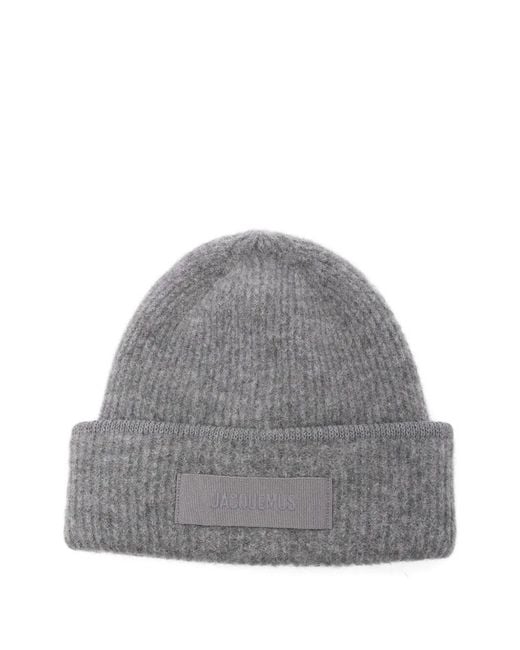 Jacquemus Gray Le Bonet Grosgrain Hat for men
