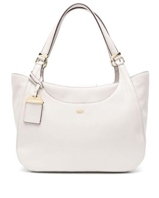 DKNY White Barbara Shopper Bag