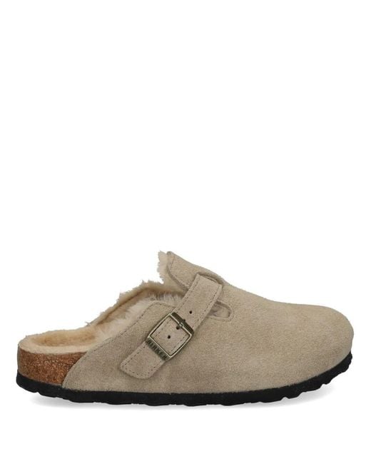Birkenstock Brown Sandals Shearling "Boston"