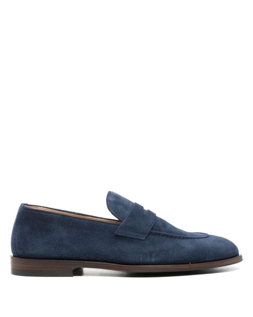 Brunello Cucinelli Blue Loafers Shoes for men