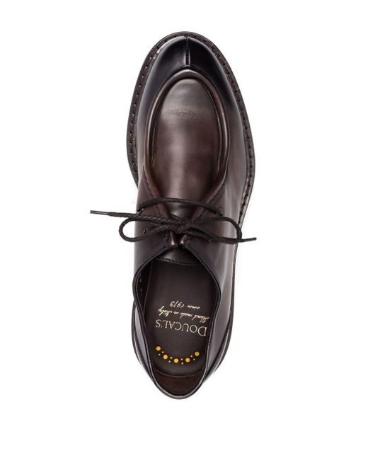 Doucal's Brown Leather Boat Shoes for men