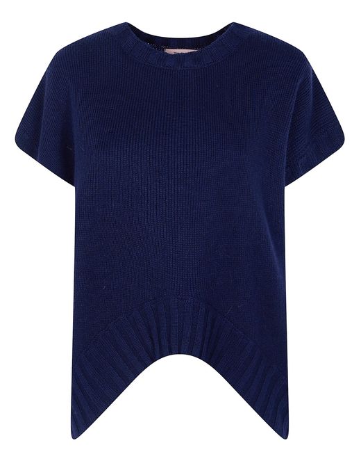 Twinset Blue Sweater Sleeveless "Costruzione"