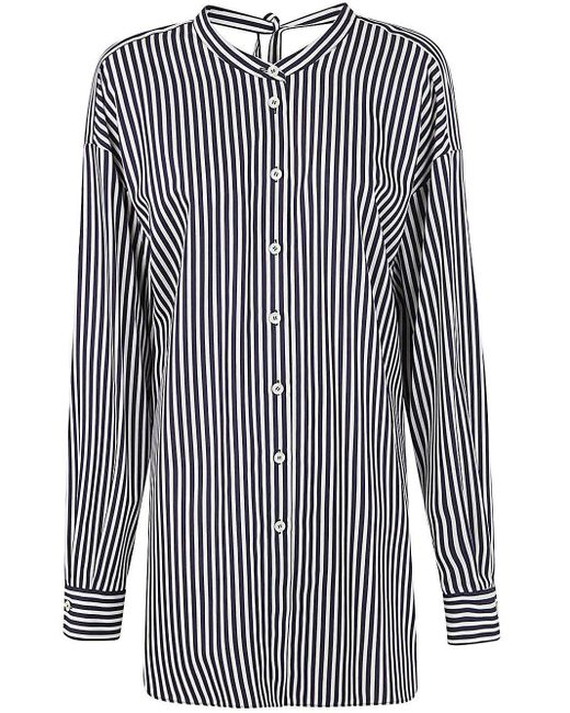 Mantu Blue Long Striped Shirt