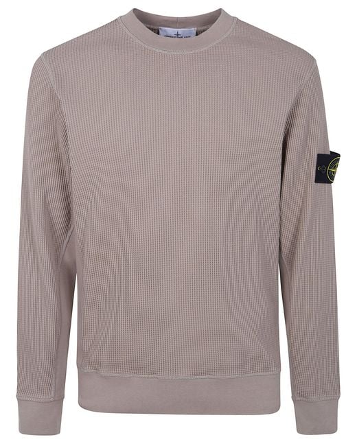 Stone Island Natural Round Neck Sweatshirt for men