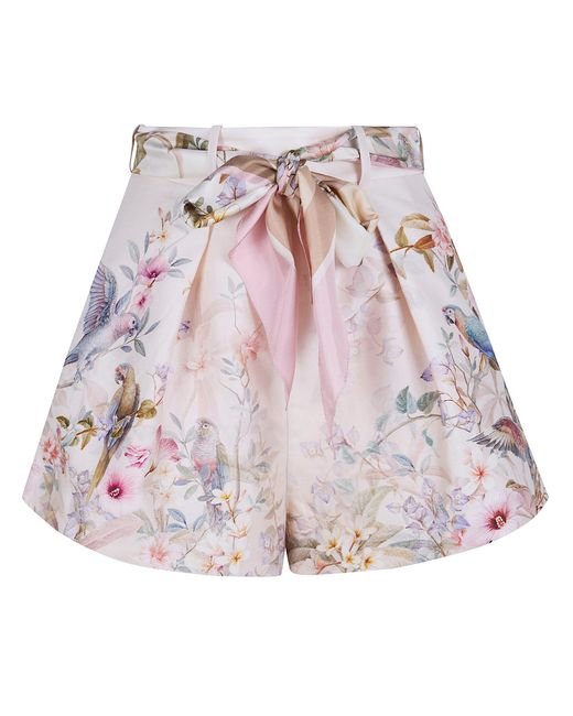 Zimmermann White Rebellion Silk And Cotton Shorts