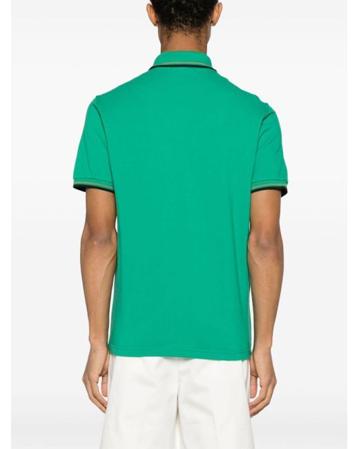 Fred Perry Green Logo-embroidered Cotton Polo Shirt for men