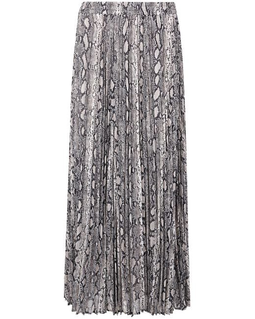MICHAEL Michael Kors Gray Snake Maxi Pleat Skirt