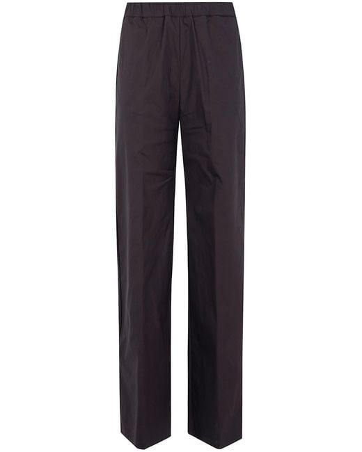 Liviana Conti Blue Pants Elastic Waistband "F6Sk52 W18 Chocolate"