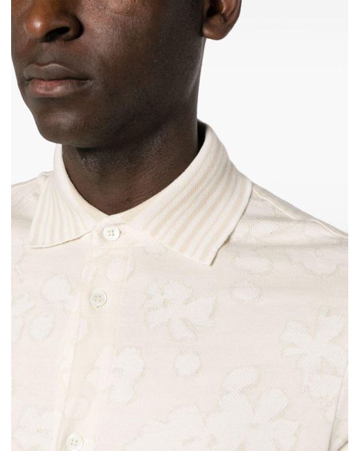 Paul Smith White Floral-Jacquard Cotton Shirt for men