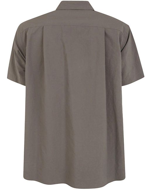 Sacai Gray Matte Taffeta Shirt Clothing for men