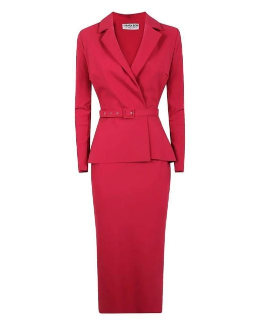 La Petite Robe Di Chiara Boni Red "Thadira Midi" Jersey Dress