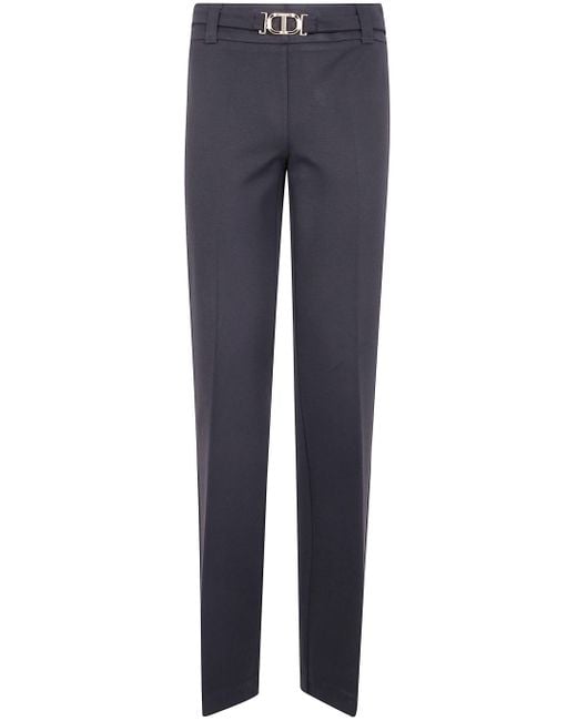 Pantaloni A Gamba Larga di Twinset in Blue