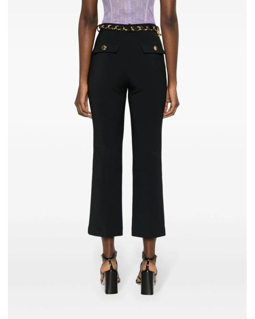 Elisabetta Franchi Black Trousers With Chain