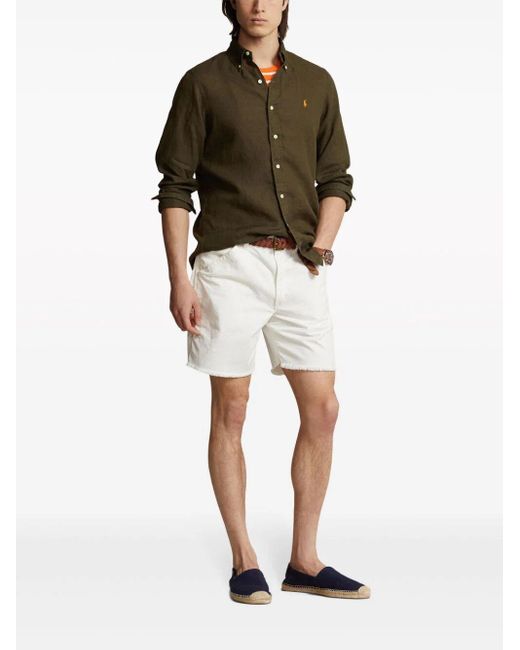 Polo Ralph Lauren Green Lightweight Linen Shirt for men